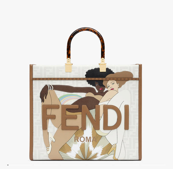 Fendi Medium Glazed Earth Tone Tote