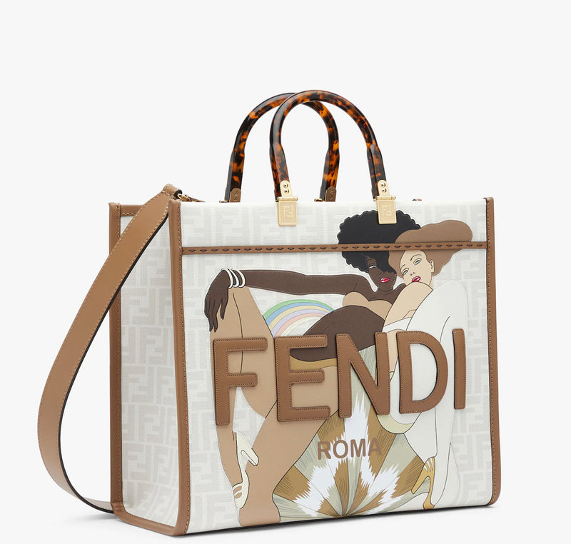 Fendi Medium Glazed Earth Tone Tote