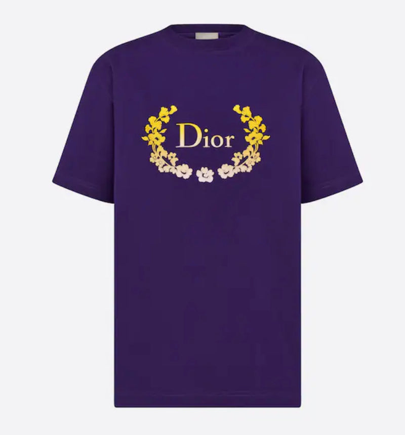 Dior Relaxed Fit Purple Crest T-Shirt