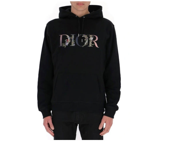 Dior Embroidered Flower Hoodie (Black)