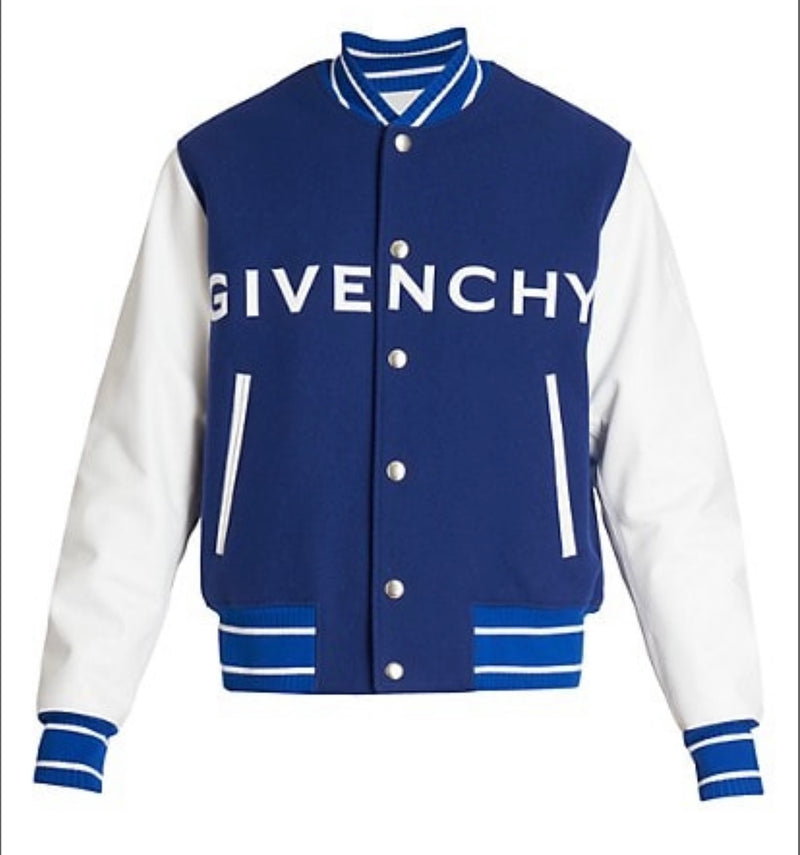 Givenchy Logo Wool & LeatherVarsity Jacket